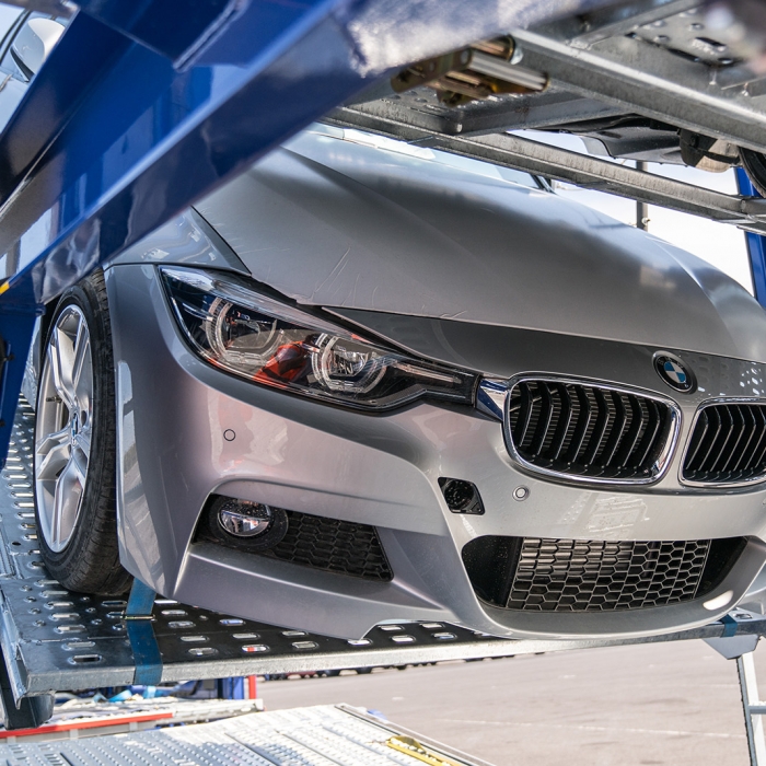 Car on lorry